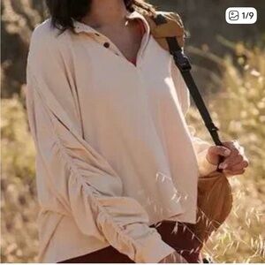 Free People Movement Cream Long Sleeve Top
